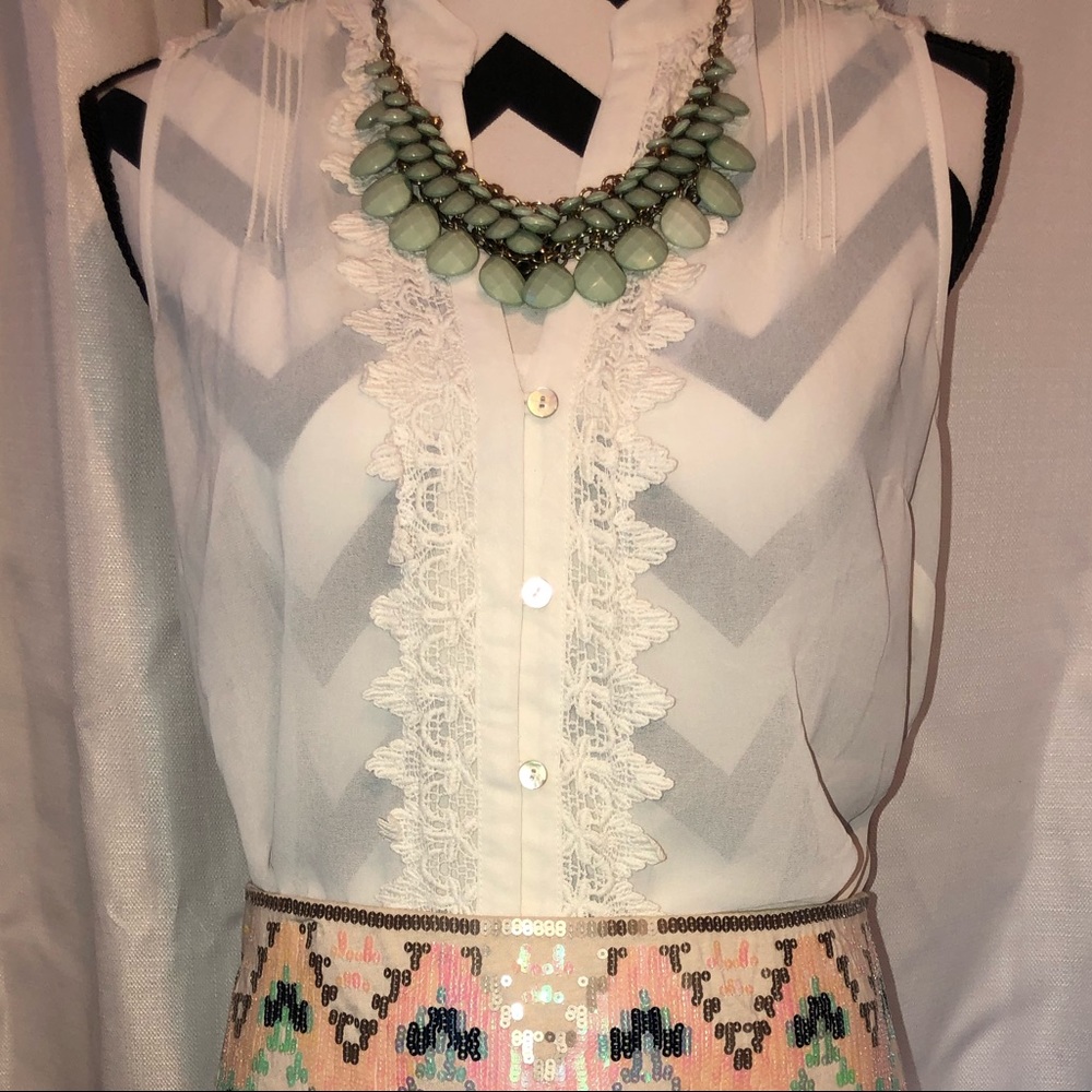 Button up sheer tank